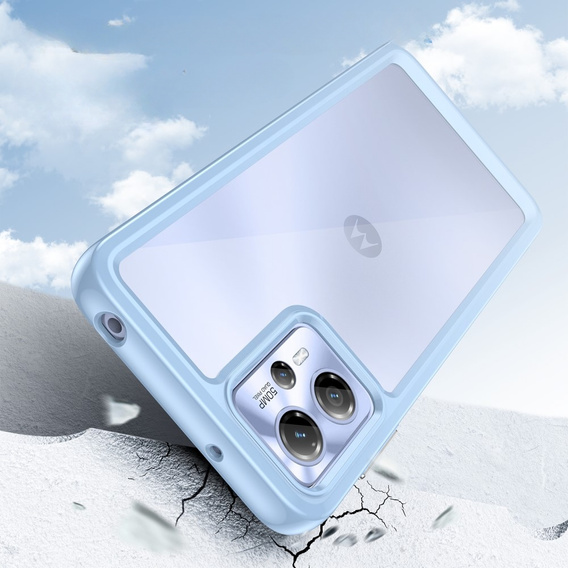 Case for Motorola Moto G13 / G23, Fusion Hybrid, transparent / blue