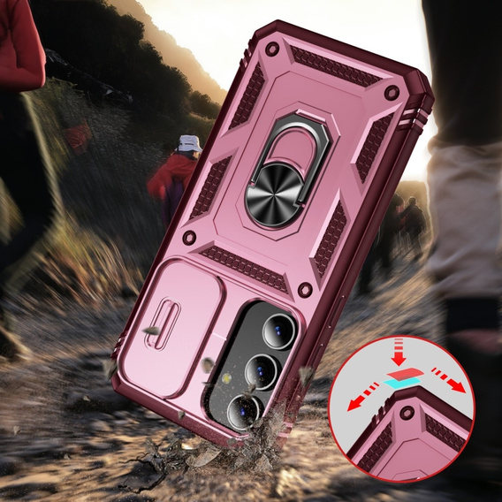 Case for Samsung Galaxy S24+ Plus, CamShield Slide, pink / red