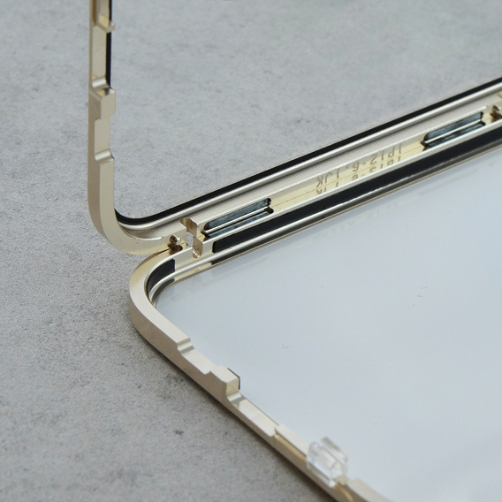 Magnetic Dual Glass MagSafe case for iPhone 11, gold