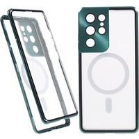 Magnetic Dual Glass MagSafe case for Samsung Galaxy S21 Ultra, green
