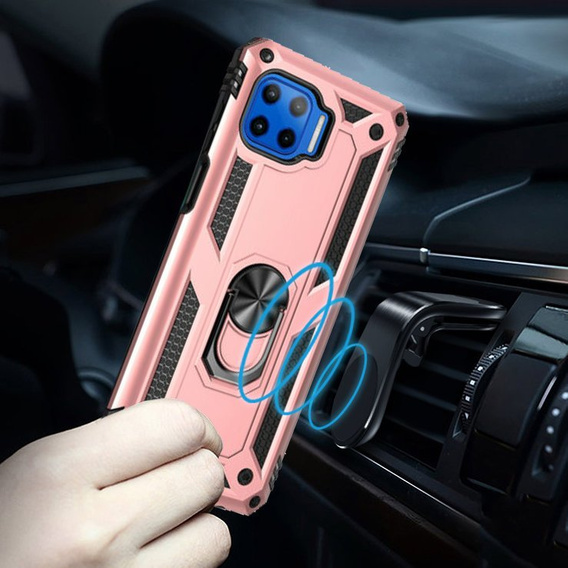 Armor Case for Motorola Moto G 5G Plus, Nox Case Ring, pink rose gold