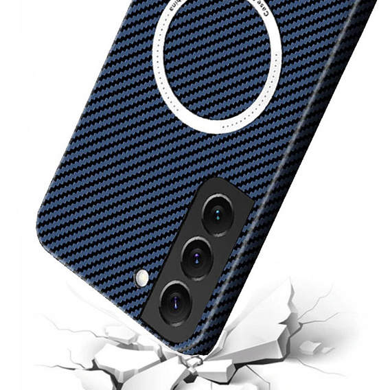 Case for Samsung Galaxy S22 Plus, Magsafe Slim Carbon, blue