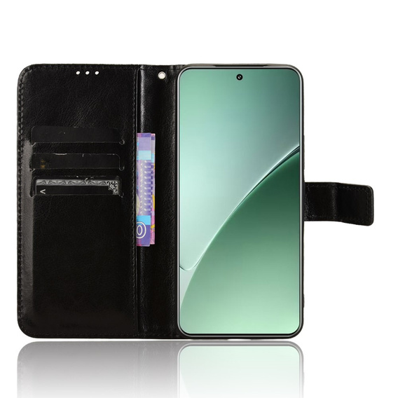Flip case for Xiaomi 15, Crazy Horse Wallet, black