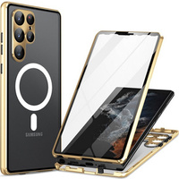 Magnetic Dual Glass MagSafe case for Samsung Galaxy S23 Ultra, gold