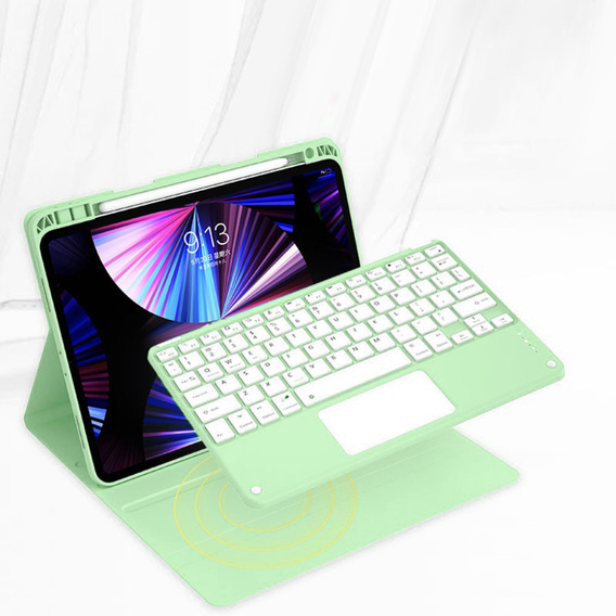 Case + keyboard iPad Air 10.9 4 2020 / 5 2022, Touchpad, green