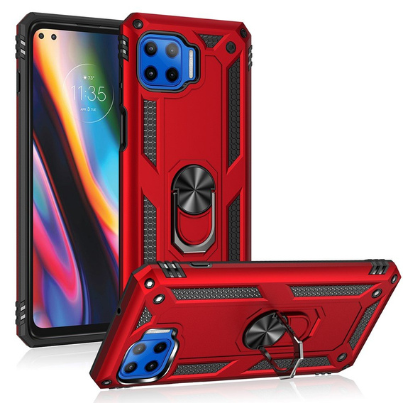 Armor Case for Motorola Moto G 5G Plus, Nox Case Ring, red