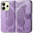 Flip case for Xiaomi Redmi Note 14 4G, Butterfly, purple