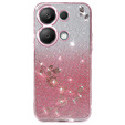 Case for Xiaomi Redmi Note 13 Pro 4G / Xiaomi Redmi Note 14S / Xiaomi Poco M6 Pro 4G, Glitter Flower, pink rose gold