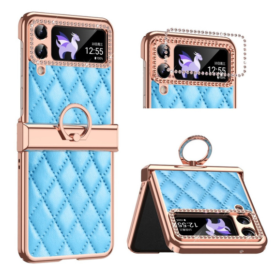 Case for Samsung Galaxy Z Flip 4 5G, Rhombus Grid