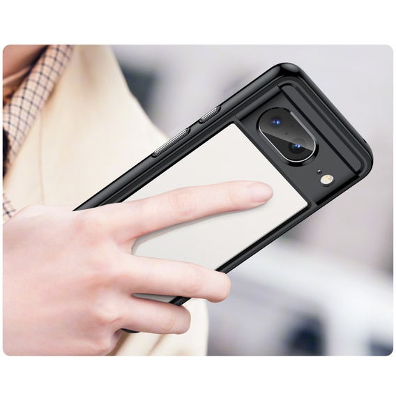 Case for Google Pixel 8, Fusion Hybrid, with camera protection, transparent / black