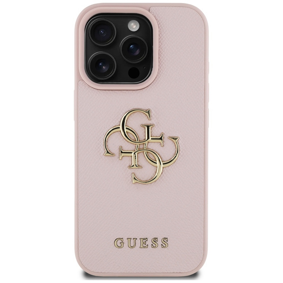 GUESS Grained Big 4G and Classic Logo case for iPhone 16 Pro