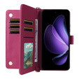 Crossbody Leather Wallet flip case for Oppo Reno 13F 5G, maroon