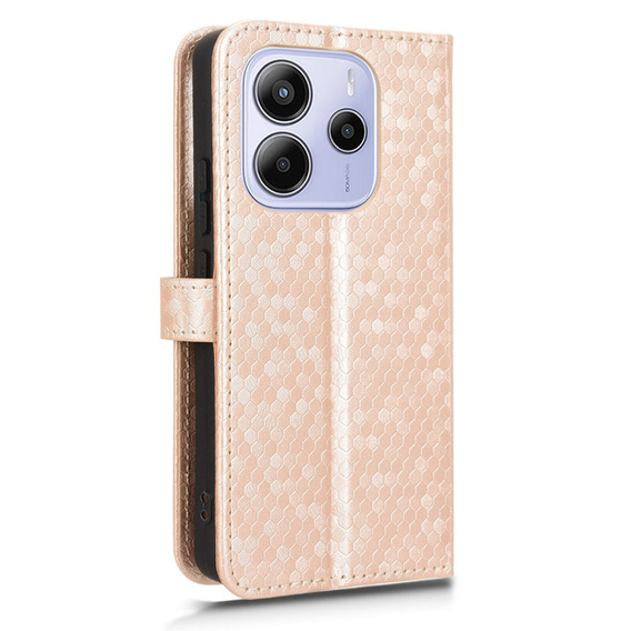 Flip case for Xiaomi Redmi Note 14 4G, Wallet Rhombus, pink