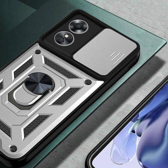 Case for Oppo A17, CamShield Slide, silver