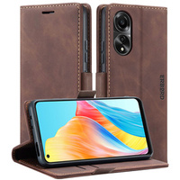 Case for Oppo A78 4G, ERBORD Vintage, wallet with flap, coffee