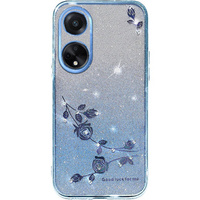 Case for Oppo A78 4G, Glitter Flower, blue