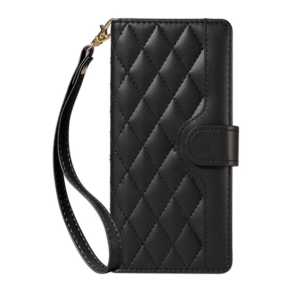 Crossbody Leather Wallet flip case for Honor 400 Pro 5G, black