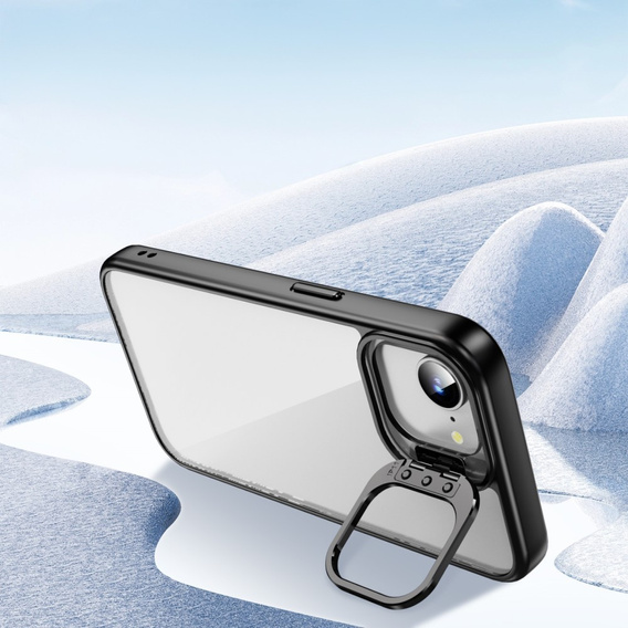 Case for Iphone 16E, Kickstand Frame, transparent / black