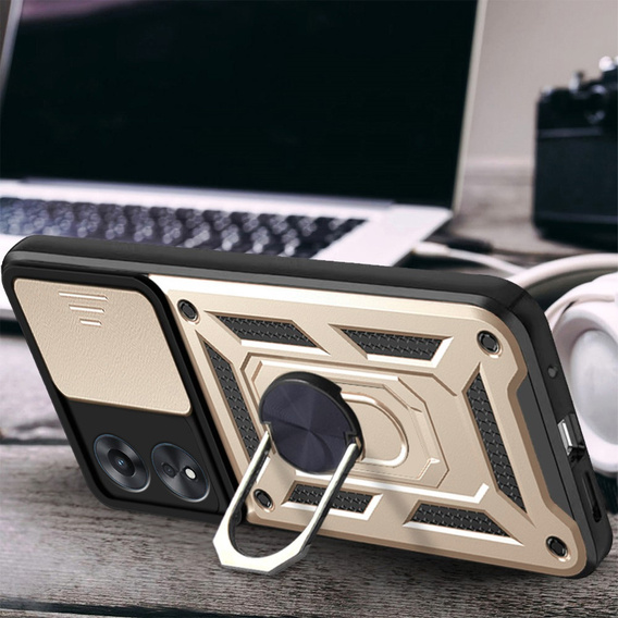 Case for Oppo A98 5G, CamShield Slide, gold