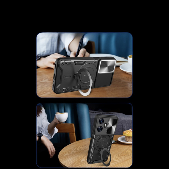 Armor case for Realme C55, CamShield Slide, black