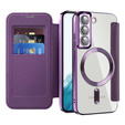 Flip case for Samsung Galaxy S22 5G, RFID Wallet MagSafe CamShield, purple