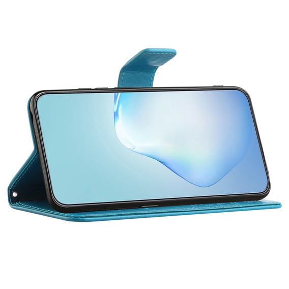 Flip case for Motorola Moto E22 / E22i, Wallet, tree i sowy, blue