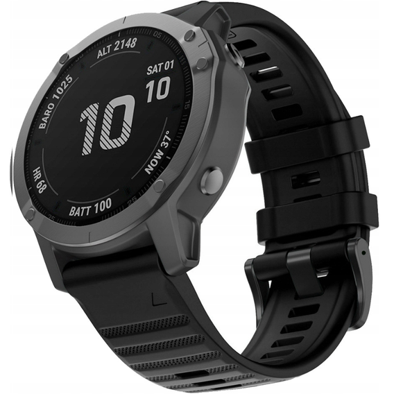 QuickFit Silicone Strap for Garmin Fenix 26mm, Black