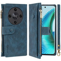 Flip case for Honor Magic 6 Lite 5G, Wallet Zipper Pocket, blue