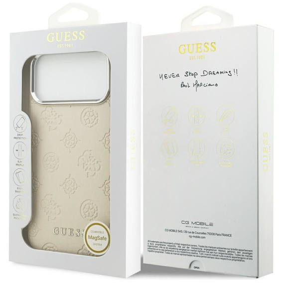 GUESS Peony Hot Stamp Script MagSafe Case for iPhone 17 Pro Max