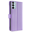 Flip case for Samsung Galaxy M15 5G, Wallet Zipper Pocket, purple