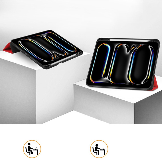 Case for iPad Pro 11" 2024 (5 gen.), Smartcase with stylus space, red