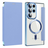 Flip case for Samsung Galaxy S23 Ultra, RFID Wallet MagSafe CamShield, blue