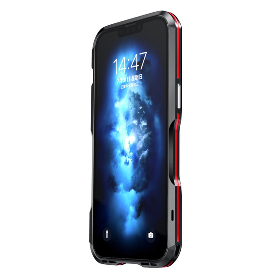 Case LUPHIE for iPhone 14, Armor Bumper, black / red