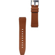 22mm Genuine Leather Coated Silicone Watch Band - Brown