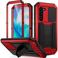 Armored case for Samsung Galaxy S23, R-JUST CamShield Slide, red / black