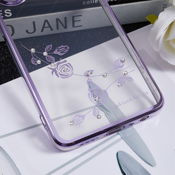 Case for Oppo Reno8 T 4G, Glitter Flower, purple
