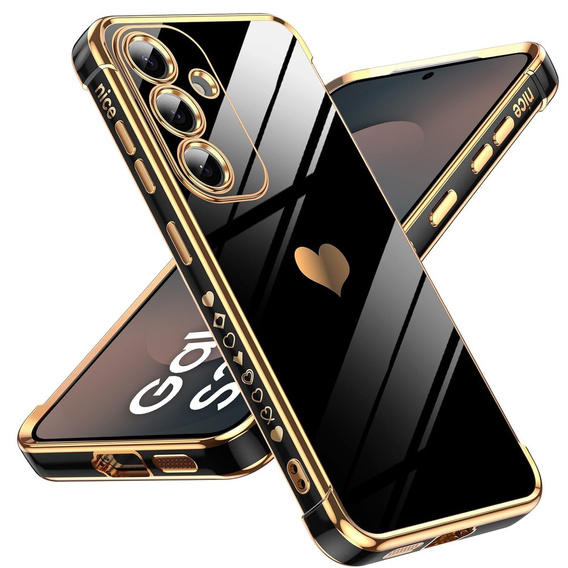 Case for Samsung Galaxy S25 FE, Electro heart, black