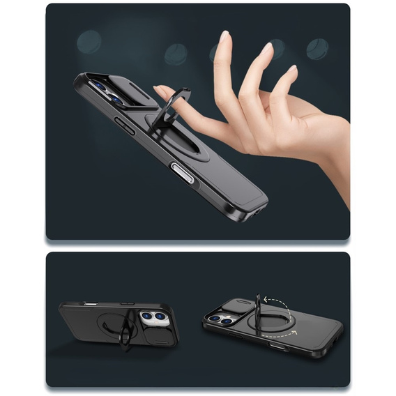 Case for iPhone 16 Plus, Military Magnet, for MagSafe, black