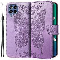Flip case for Samsung Galaxy M33, Butterfly, purple