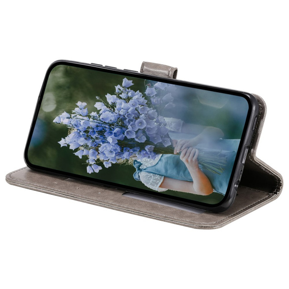 Flip case for Samsung Galaxy A15, Mandala Flower, blue + 9H glass