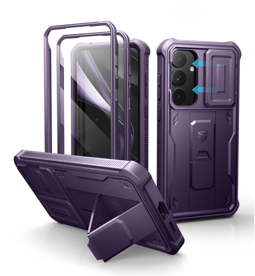 Armored case for Samsung Galaxy S25+ Plus, Dexnor Full Body (Two Frames), purple