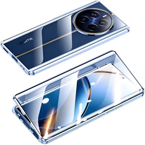 Case for Realme 12 Pro 5G / Realme 12 Pro+ 5G, Magnetic Dual Glass, blue