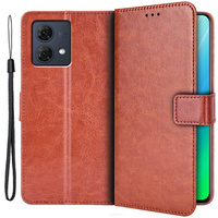 Flip case for Motorola Moto G84 5G, Crazy Horse Wallet, brown