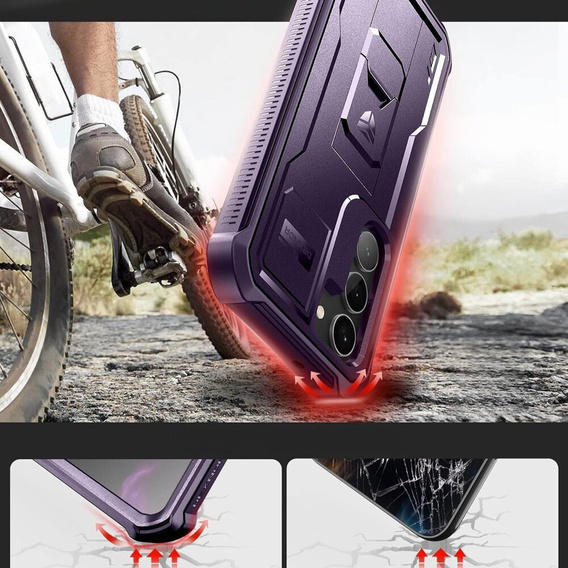 Armored case for Samsung Galaxy S23, Dexnor Full Body (Two Frames), purple