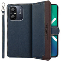 Flip case for Xiaomi Redmi 12C, KHAZNEH RFID, blue / brown