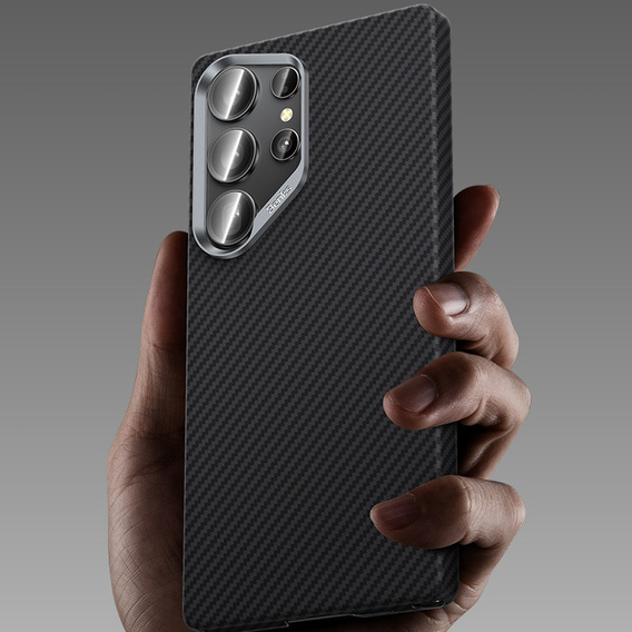 BENKS Kevlar Case for Samsung Galaxy S25+ Plus, for MagSafe, Carbon Fiber, black