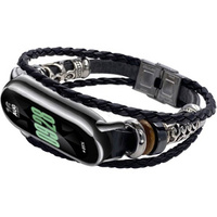 Leather Strap for Xiaomi Smart Band 10 / 9 / 8, Black