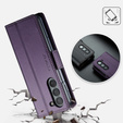 CASEME flip case for Samsung Galaxy Z Fold6 5G, Litchi Wallet, purple