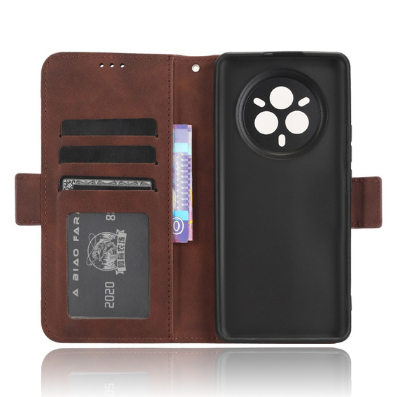 Flip case for Realme 14 Pro+ 5G, Card Slot, brown