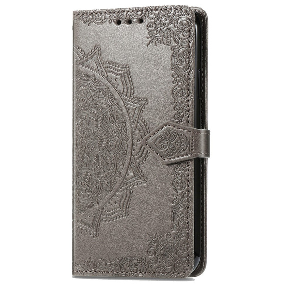 Flip case for Motorola Edge 50 Pro, Mandala, grey